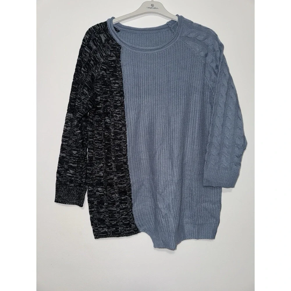 Taoliyuan Mens Pullover Sweater Winter Ribbed Knitted Color Comfort One Size